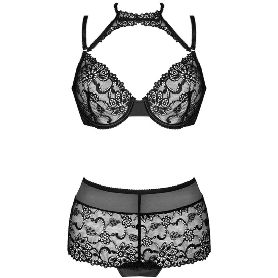 Set Lenjerie Linera - Choker, Negru, Mărime Unică