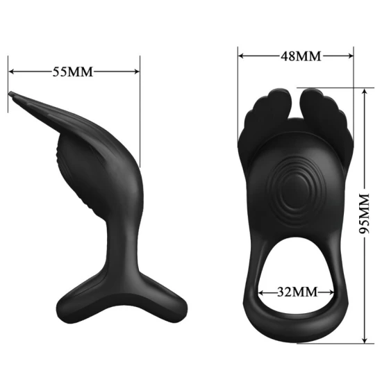 Inel vibrator pentru penis, Negru