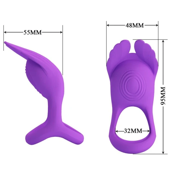 Inel Vibrator Penian din Silicon, Mov