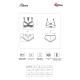 Set Sutien + Chiloți - Dantelă și Material Transparent, Negru, L/XL