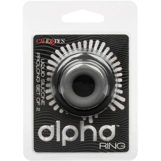 Inel Penis Alpha Prolong - Set de 2, Gri, Mărime Unică.