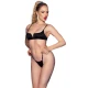 Bikini negru din satin, V, M