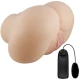 Vibrator Luna - Vagin și Anus Realist, Negru, Mărime Unică