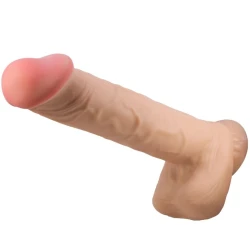 DILDO REALIST CU PIELE GLISANTĂ, CUPĂ DE SUCȚIE, Model Sliding Skin Series, Culoare Flesh, 26 cm