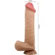 DILDO REALIST CU PIELE GLISANTĂ, CUPĂ DE SUCȚIE, Model Sliding Skin Series, Culoare Flesh, 26 cm