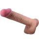 DILDO REALIST CU PIELE GLISANTĂ, Culoare Maro, 26 CM