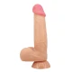DILDO REALIST CU PIELE GLISANTĂ, CUPĂ DE SUCȚIUNE, 21,8 CM