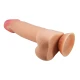 DILDO REALIST CU PIELE GLISANTĂ, CUPĂ DE SUCȚIUNE, 21,8 CM