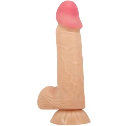 Dildo Realistic - Cu Ventuză, Alb, 20.6 CM