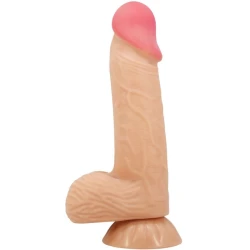 Dildo Realistic - Cu Ventuză, Alb, 20.6 CM