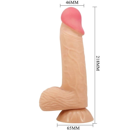 Dildo Realistic - Cu Ventuză, Alb, 20.6 CM