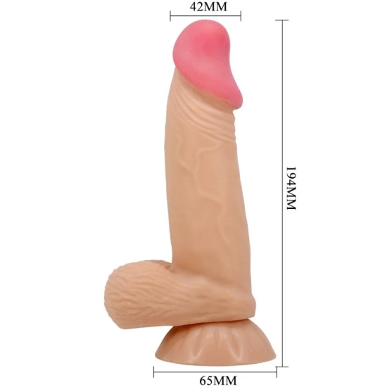 Dildo realist din TPR, culoare flesh, 19,4 cm