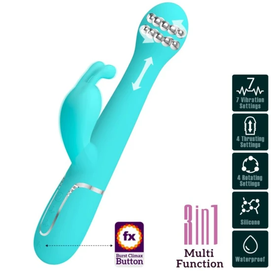 Vibrator Dejon Rabbit 3 In 1 Multifuncțional, 3 în 1, multifuncțional, Verde