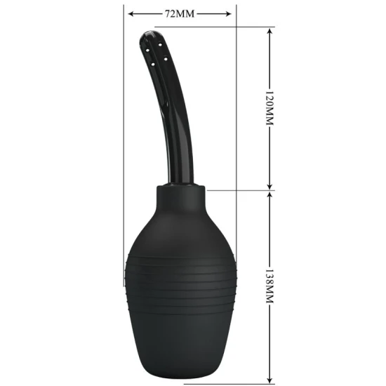 Duș anal din cauciuc, negru, USB reîncărcabil