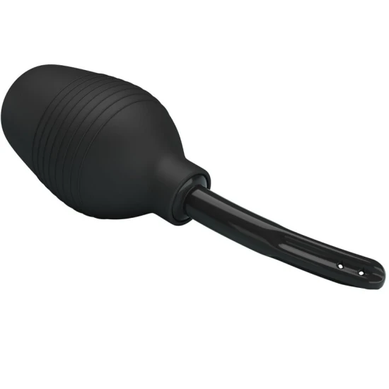 Duș anal din cauciuc, negru, USB reîncărcabil