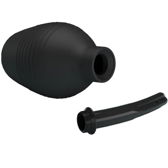 Duș anal din cauciuc, negru, USB reîncărcabil