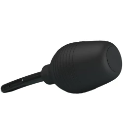 Duș anal din cauciuc, negru, USB reîncărcabil