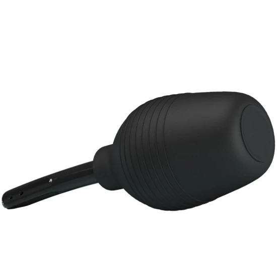 Duș anal din cauciuc, negru, USB reîncărcabil
