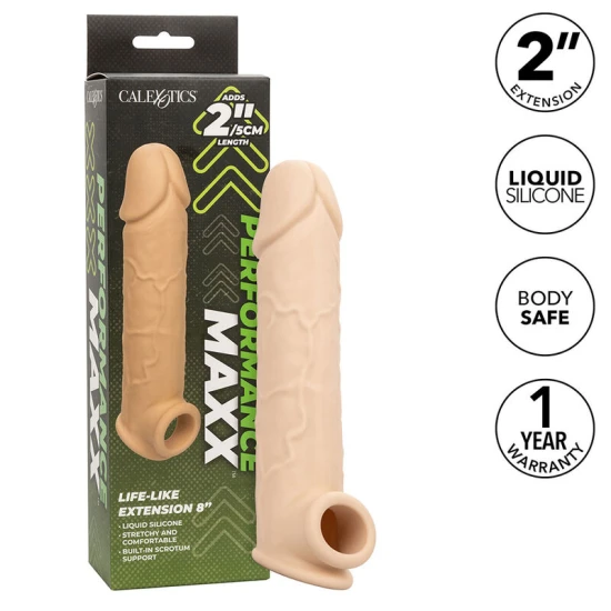 Extender penis Life-Like 8 din silicon lichid, piele deschisă
