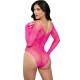 Body Crystalizat cu Mâneci Lungi - Fuchsia, Mărime Unică