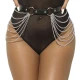 Body sexy Subblime - Lanț din piele, Negru, Mărime unică