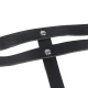 SUBBLIME - Curea tip lanț cu inele, din piele, Negru, One Size