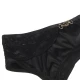 Set 3 Piese Sutien + Tanga + Jartieră Dantelă - Negru, L/XL