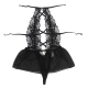 Teddy din dantelă, negru, L/XL, cu guler tip halter și fustă din tulle
