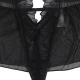 Teddy din dantelă, negru, L/XL, cu guler tip halter și fustă din tulle