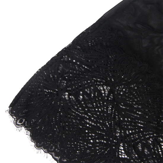 Babydoll din dantelă transparentă, negru, L/XL