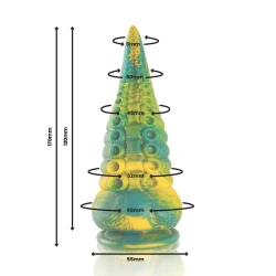 Cetus Dildo Tentacul Verde, Small Size