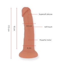 DILDO VIBRATOR Tip Model, Roz natural. 9 viteze, 17.5 cm - 4 cm - control prin aplicație gratuită