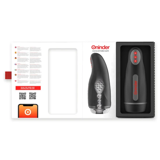 Masturbator masculin reîncărcabil, 10 viteze, Negru cu roșu