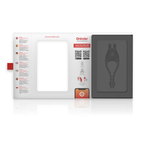 Inel vibrator reîncărcabil reglabil, Roz/negru, 10 trepte - control prin aplicație gratuită
