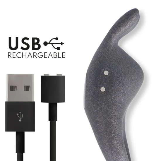 Inel vibrator reîncărcabil reglabil, Roz/negru, 10 trepte - control prin aplicație gratuită