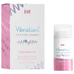 INTT - Gel vibrator stimulativ puternic, Cotton Candy, lichid, 15 ml