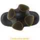 Plug anal electostimulare quadripolar din silicon, negru