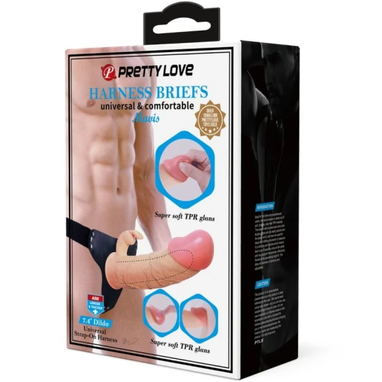 Ham Mavis, Universal Briefs With Dildo 19 Cm, Bej