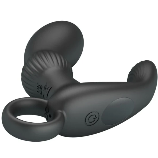 Masajer anal vibrator din silicon, negru
