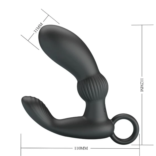 Masajer anal vibrator din silicon, negru