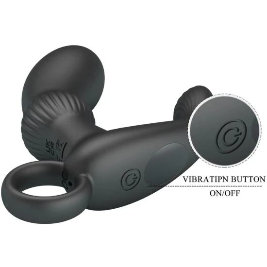 Masajer anal vibrator din silicon, negru