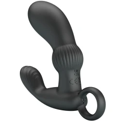 Masajer anal vibrator din silicon, negru