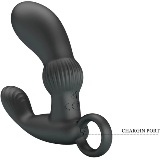 Masajer anal vibrator din silicon, negru