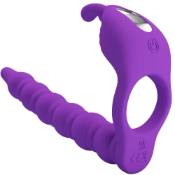 Inel penis vibrator, Negru, Lila
