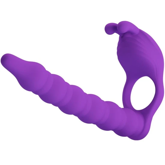Inel penis vibrator, Negru, Lila