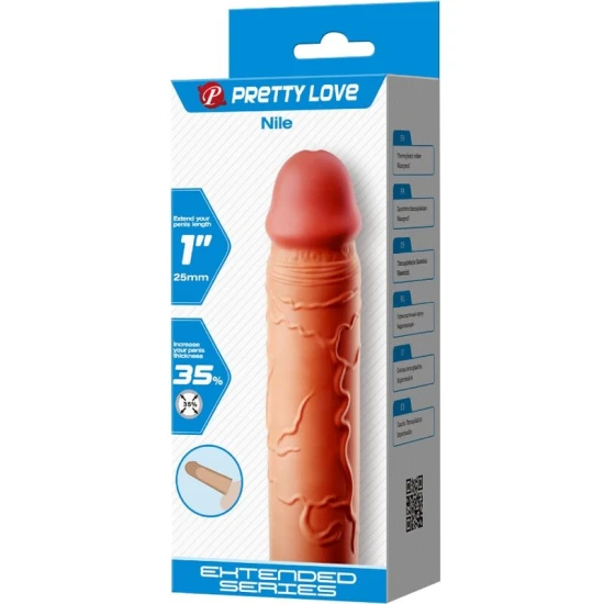Plug Anal Nile Penis Extender, Manșon, Bej