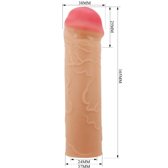 Plug Anal Nile Penis Extender, Manșon, Bej
