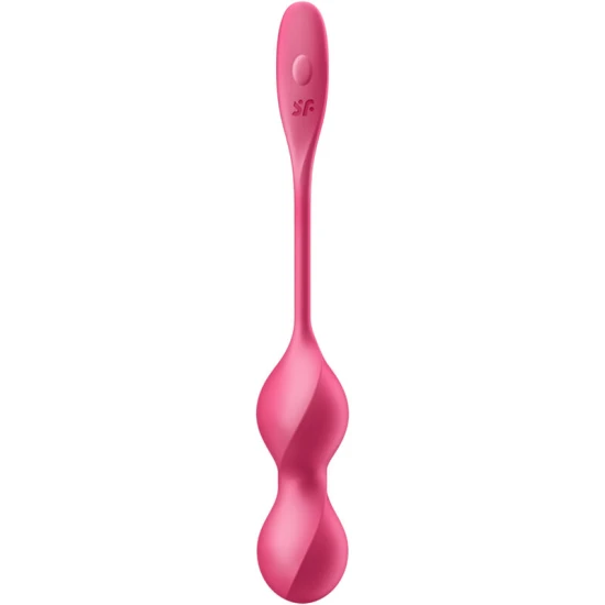 Bile Kegel vibrante din silicon, roz, cu aplicație