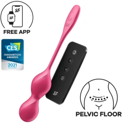 Bile Kegel vibrante din silicon, roz, cu aplicație