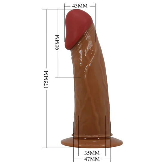 Dildo tip ham, model StarkS, maro deschis, 17,5 cm